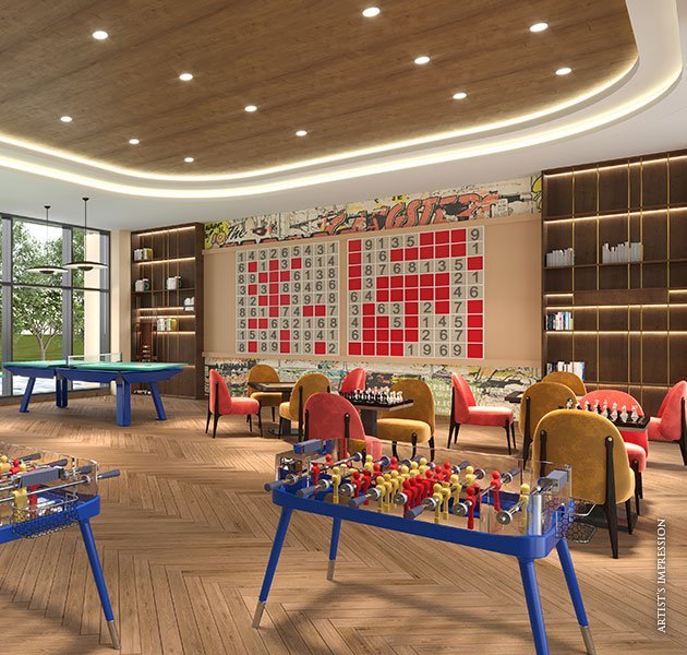 Indoor games room at JP North Imperial Greens